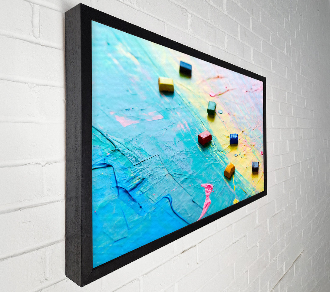 A Canvas Print of Cyan Abstract Palette Canvas Art