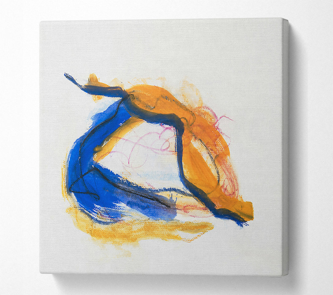  A Canvas Print of Blue And Gold Abstraction Canvas Print
