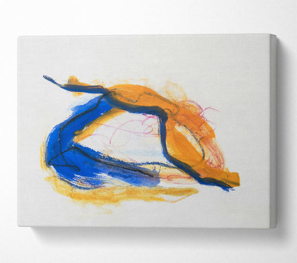  A Canvas Print of Blue And Gold Abstraction Canvas Print