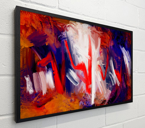 Crimson Brushstrokes And Blue