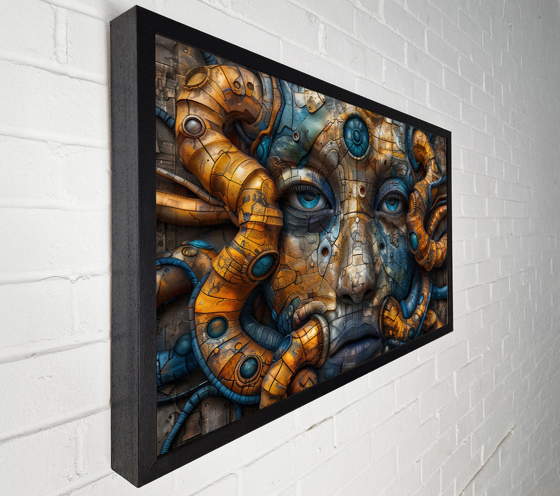  A Canvas Print of The Blue Machine Face Canvas Wall Art