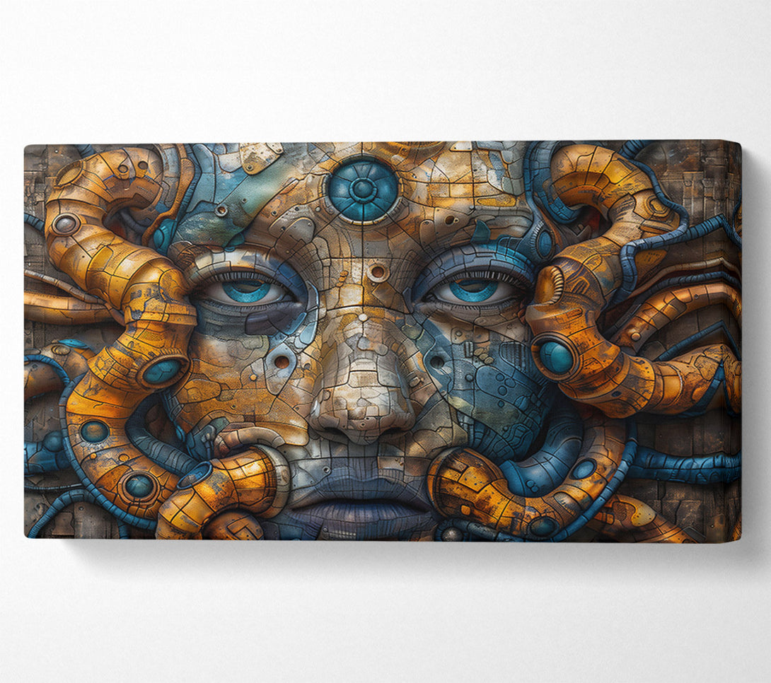  A Canvas Print of The Blue Machine Face Canvas Wall Art