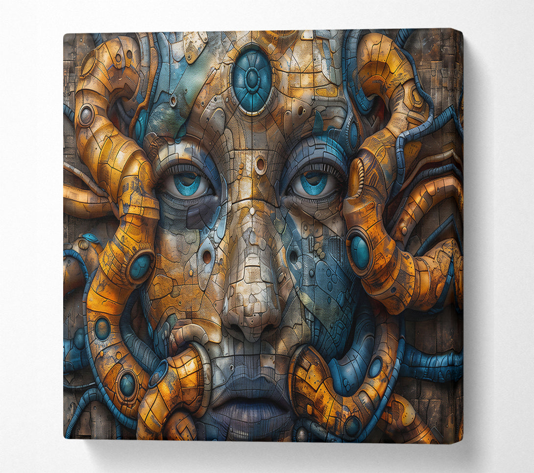  A Canvas Print of The Blue Machine Face Canvas Wall Art