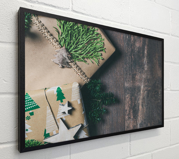 Green Gifts On Wood