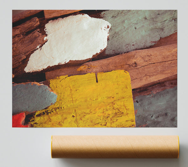 Yellow Wood Layers Giclee Print