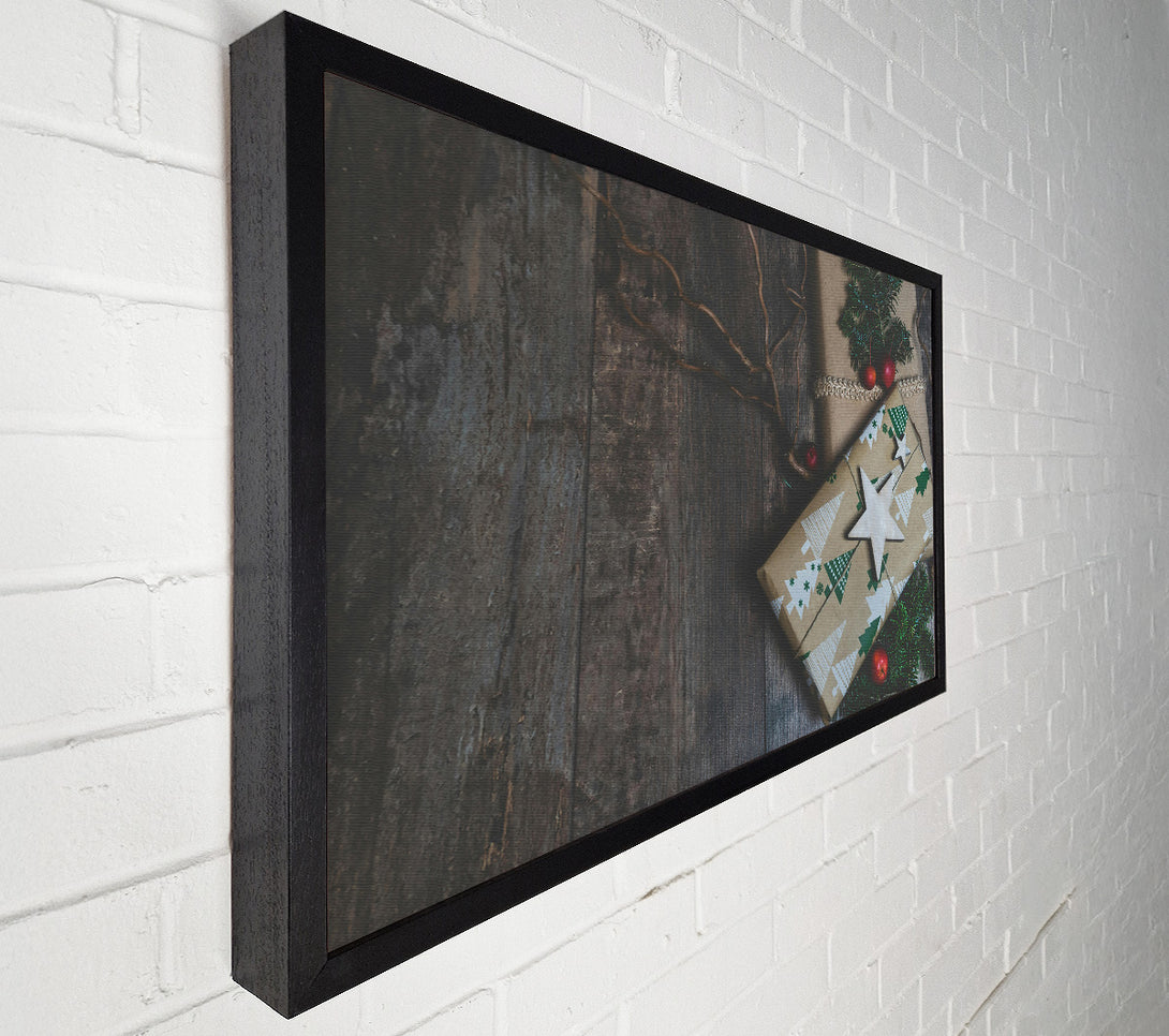  A Canvas Print of Brown Gift With Stars Canvas Art