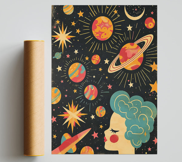 Teal Space Dream Poster