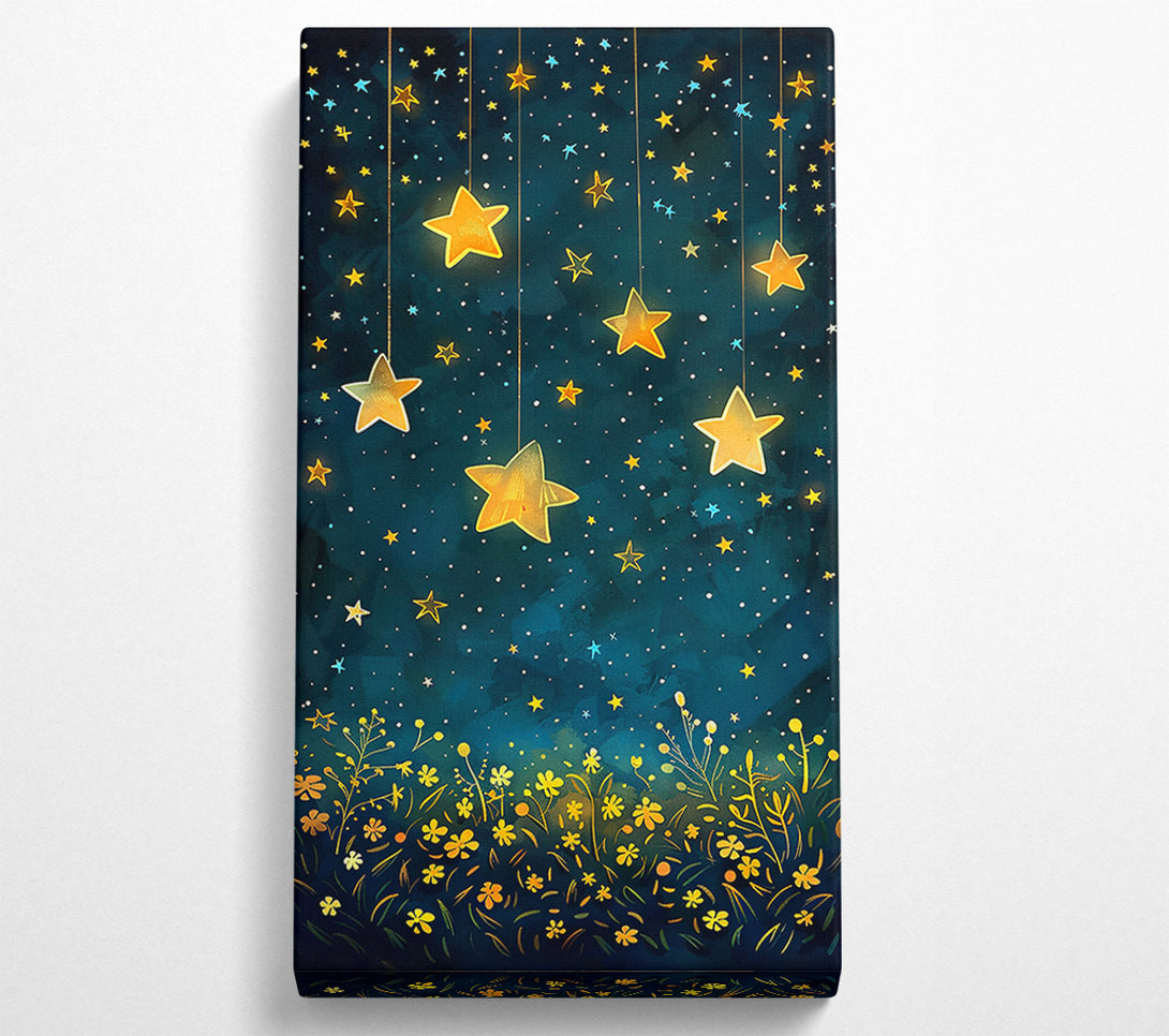  A Canvas Print of Teal Night Starscape Canvas Wall Art