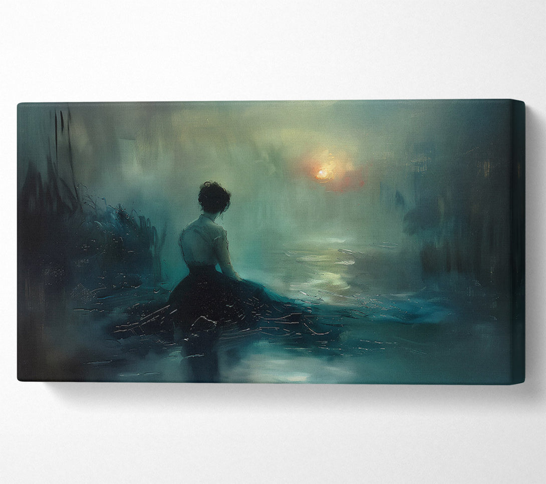  A Canvas Print of Teal Water'S Embrace Canvas Print