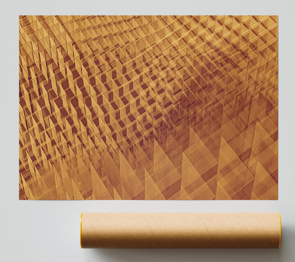 Amber Grid Illusion Print