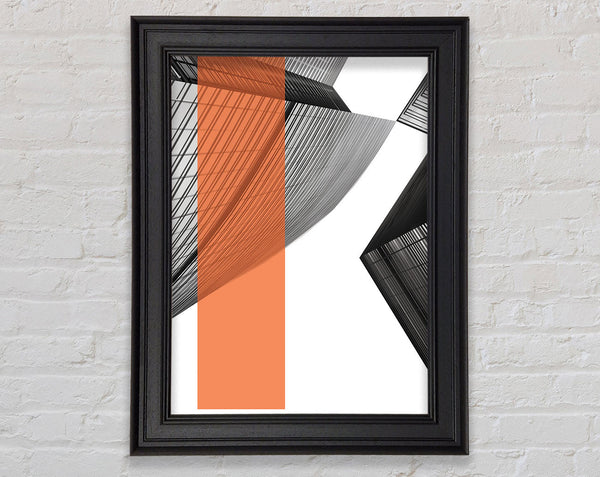 Black Lines  Orange Line Framed Print