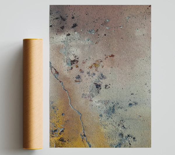 Golden Crackle Abstract Poster
