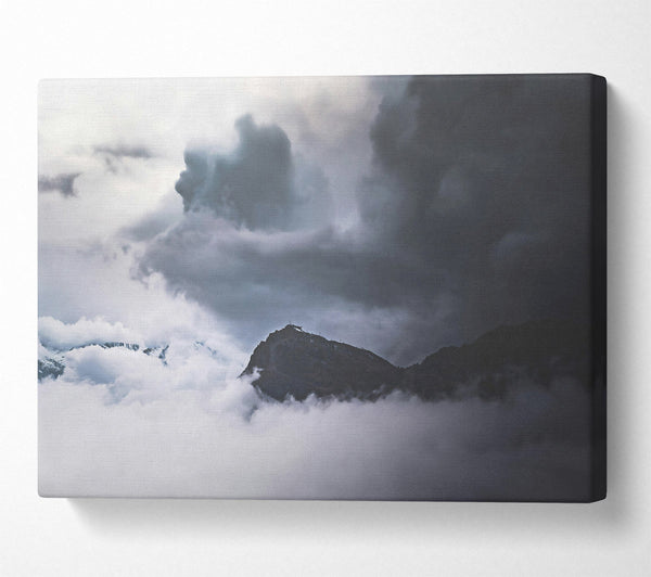  A Canvas Print of Grey Peak In The Clouds. Canvas Art