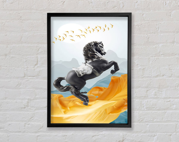 Black Majestic Horse Framed Print