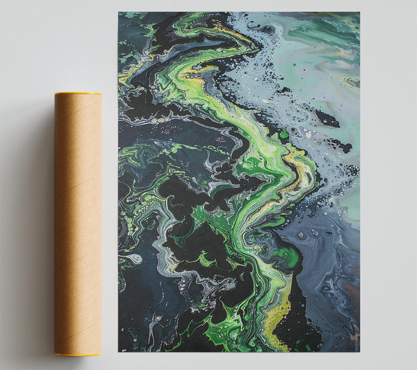 Emerald Flowing Abyss Giclee Print