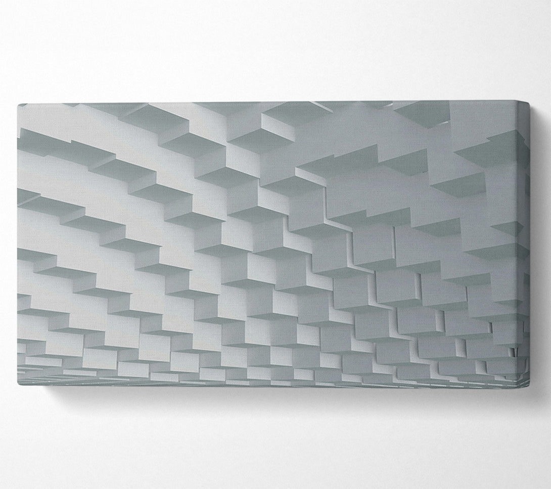  A Canvas Print of Silver Stacked Shapes Canvas Art
