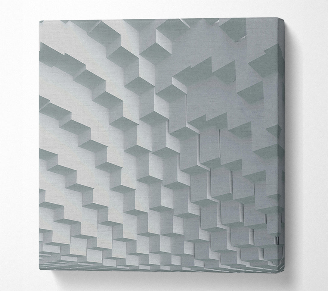  A Canvas Print of Silver Stacked Shapes Canvas Art