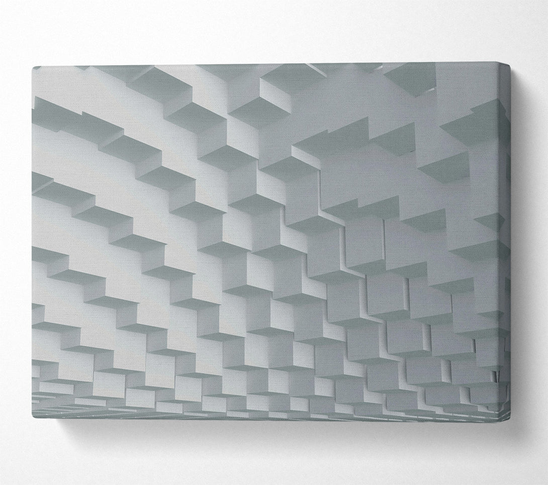  A Canvas Print of Silver Stacked Shapes Canvas Art