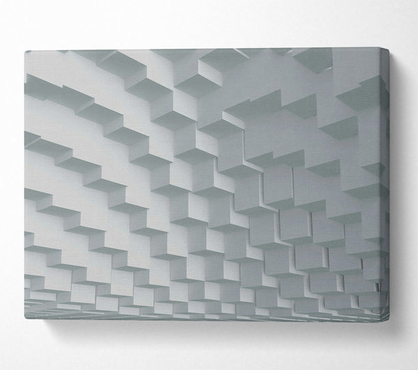  A Canvas Print of Silver Stacked Shapes Canvas Art