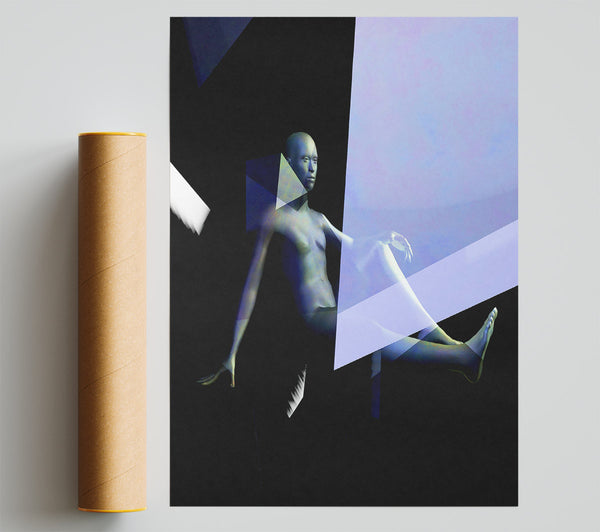 Azure Figure In Light Poster
