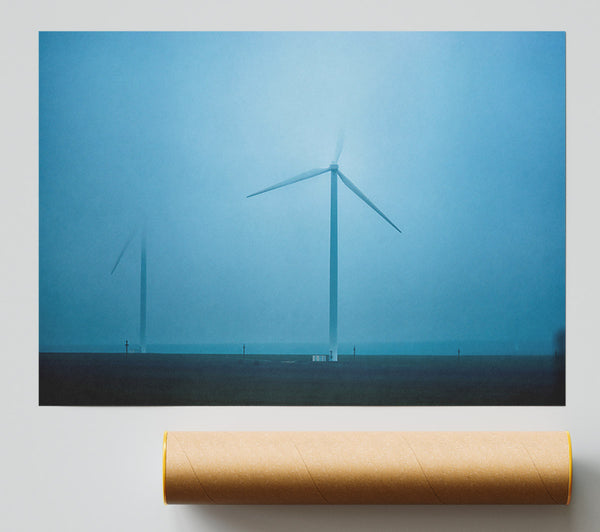Blue Mist Turbine Poster