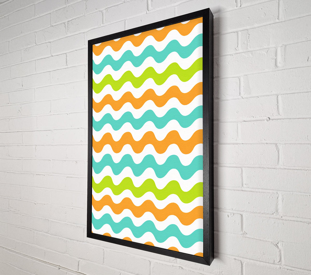  A Canvas Print of Orange Wavy Lines Canvas Print