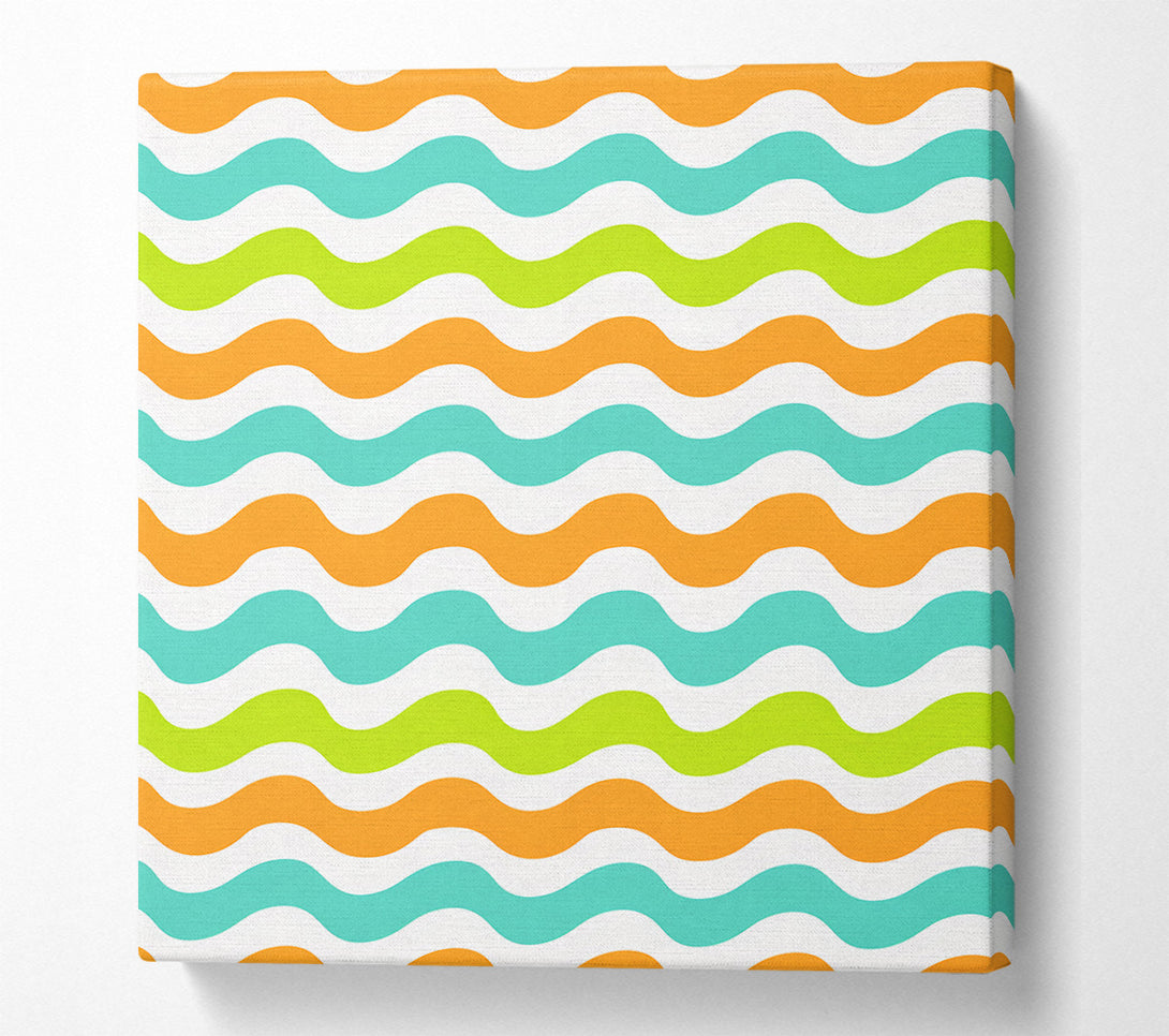  A Canvas Print of Orange Wavy Lines Canvas Print