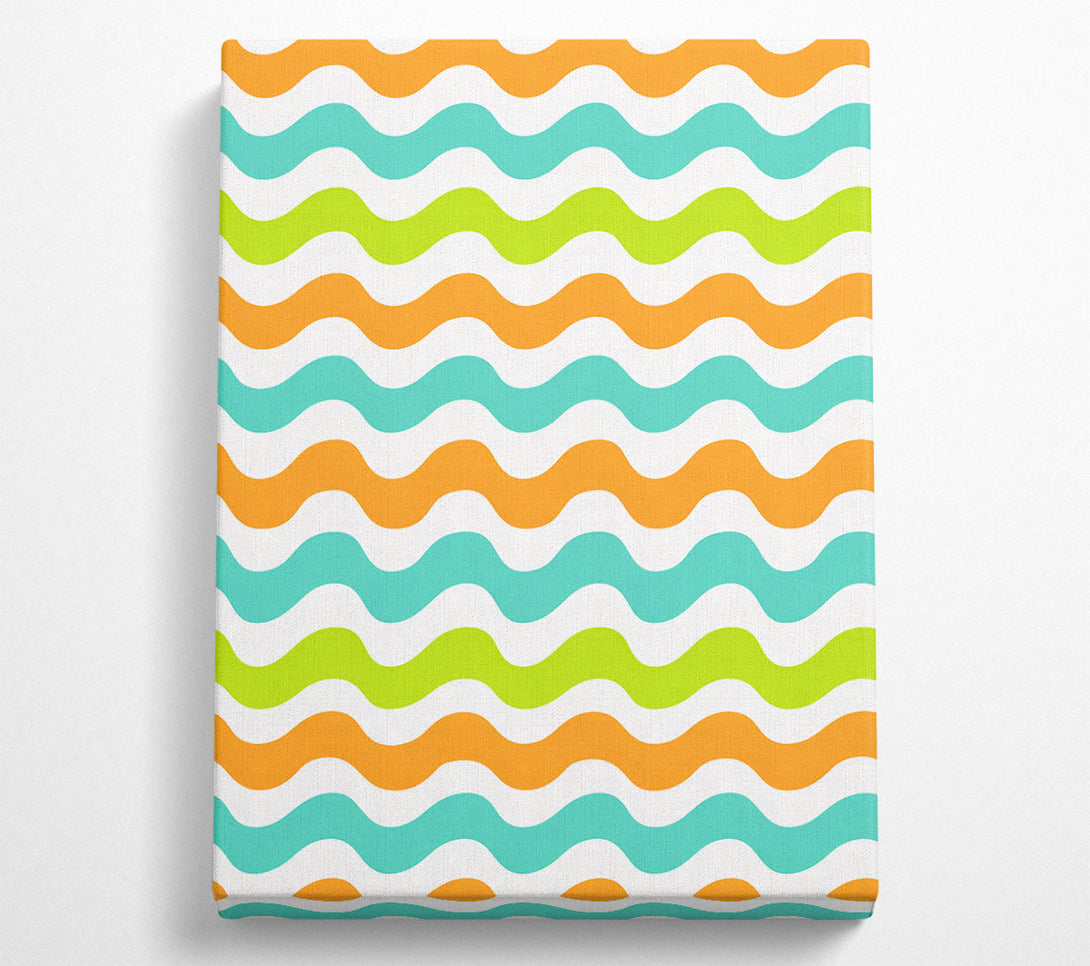  A Canvas Print of Orange Wavy Lines Canvas Print