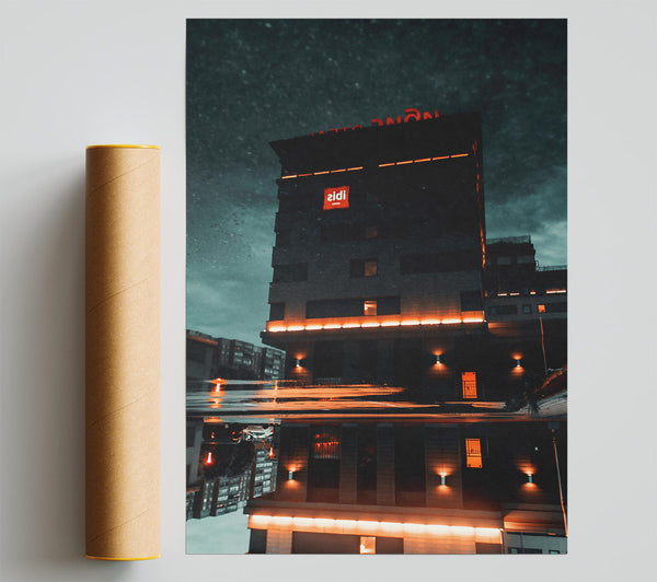 Orange Glow Reflection Poster