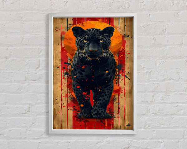 White Panther Standing Framed Print