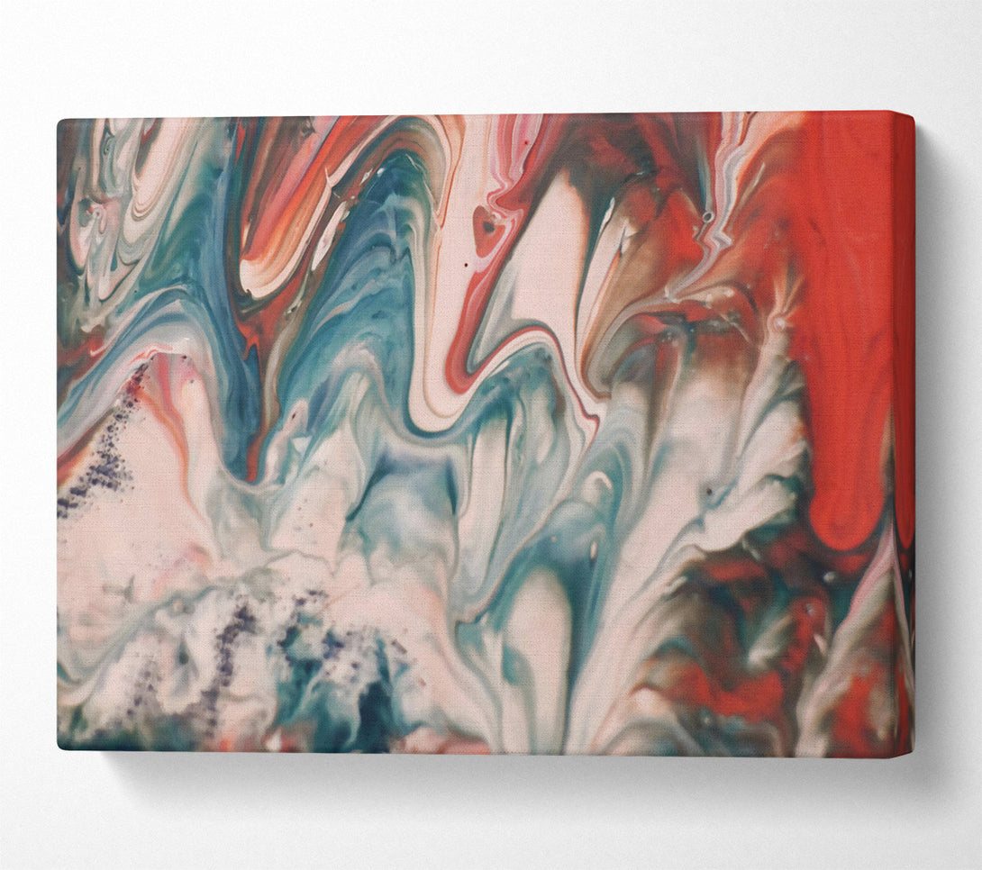  A Canvas Print of Red Swirling Abstract Canvas Wall Art