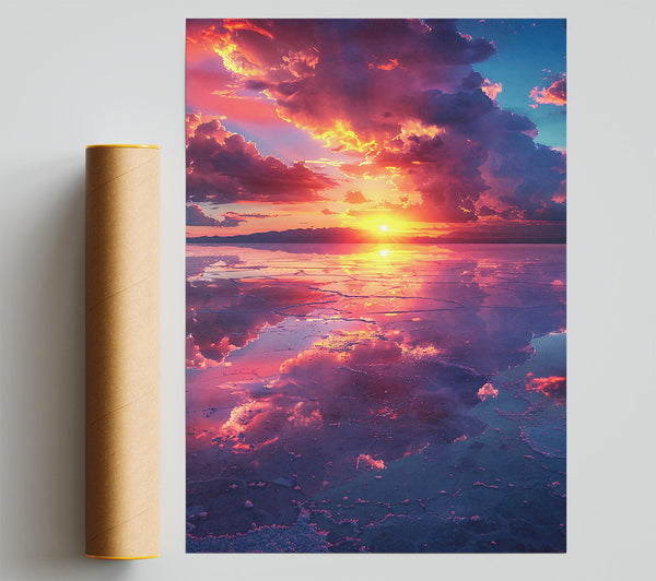 Crimson Sky Reflection Print