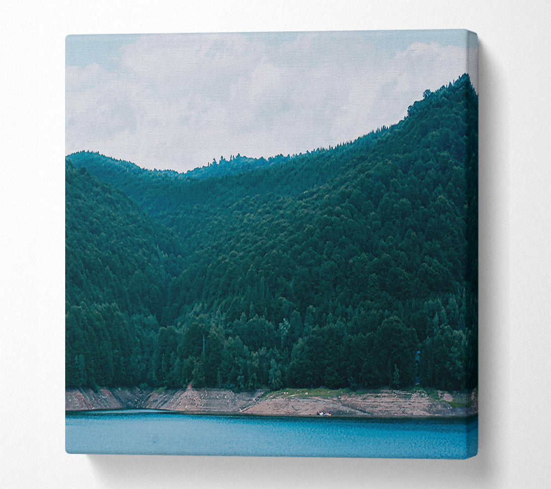  A Canvas Print of Azure Forest Lake Canvas Print