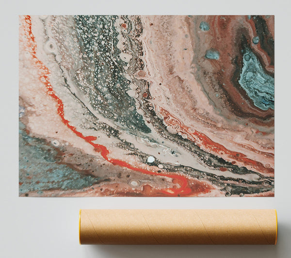 Crimson Swirling Abstract Print
