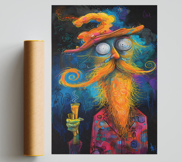 Orange Whimsy Man Giclee Print