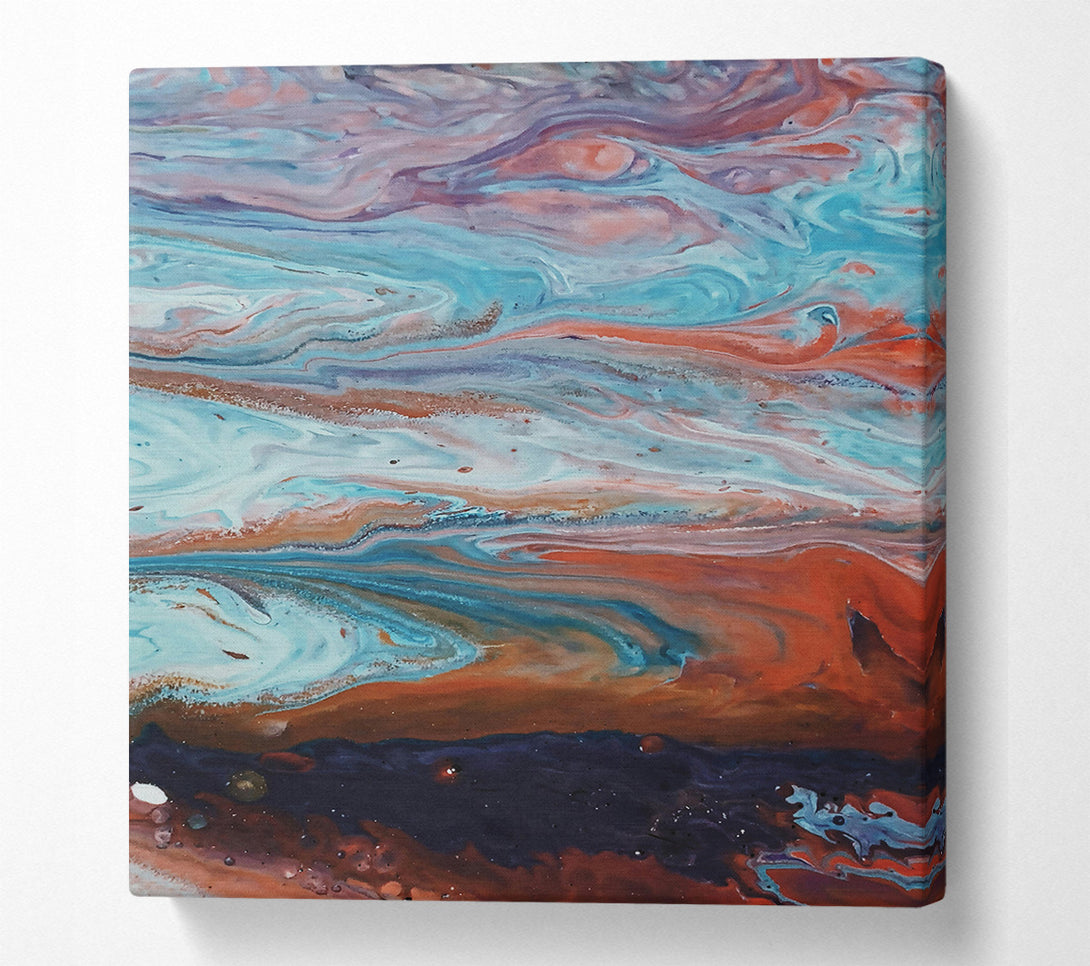  A Canvas Print of Azure Swirls Of Rust Canvas Art