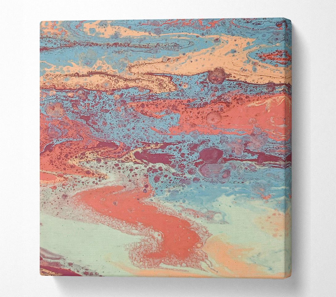  A Canvas Print of Coral Sky Swirl Canvas Print