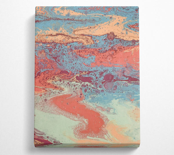 A Canvas Print of Coral Sky Swirl Canvas Print