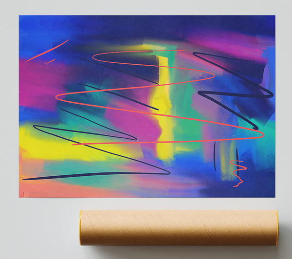 Blue Coral Swirl Giclee Print