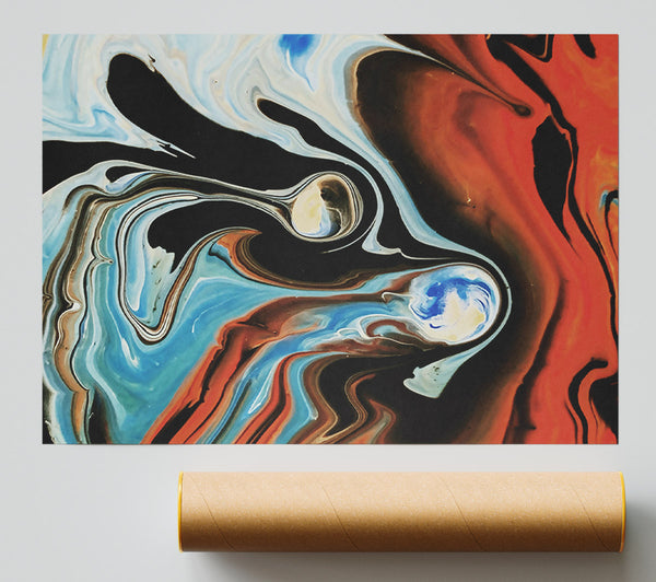 Orange Swirling Dream Print