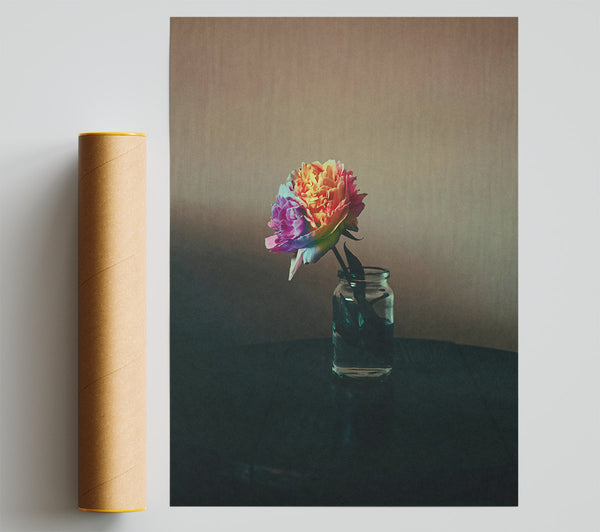 Yellow Bloom In Glass Poster