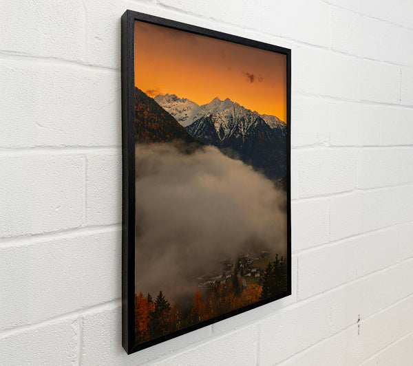 Orange Dawn Over Peaks