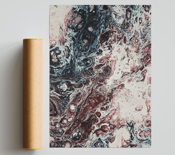 Crimson Swirling Abstraction Print