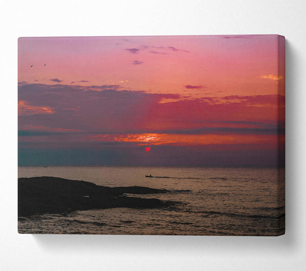  A Canvas Print of Crimson Sunset Sea Canvas Print