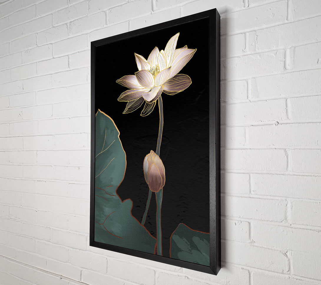  A Canvas Print of Black With Flower Canvas Art