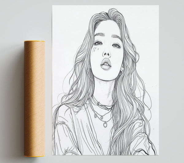 White Lines And Silver Poster