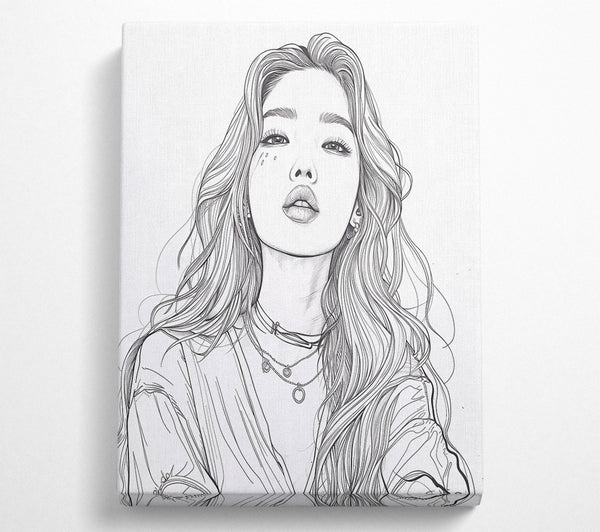  A Canvas Print of White Lines And Silver Canvas Wall Art