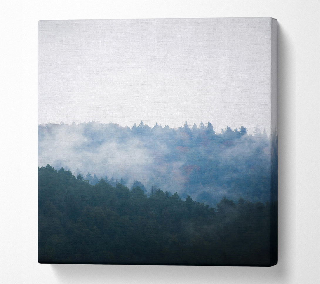  A Canvas Print of Blue Foggy Peaks Canvas Print