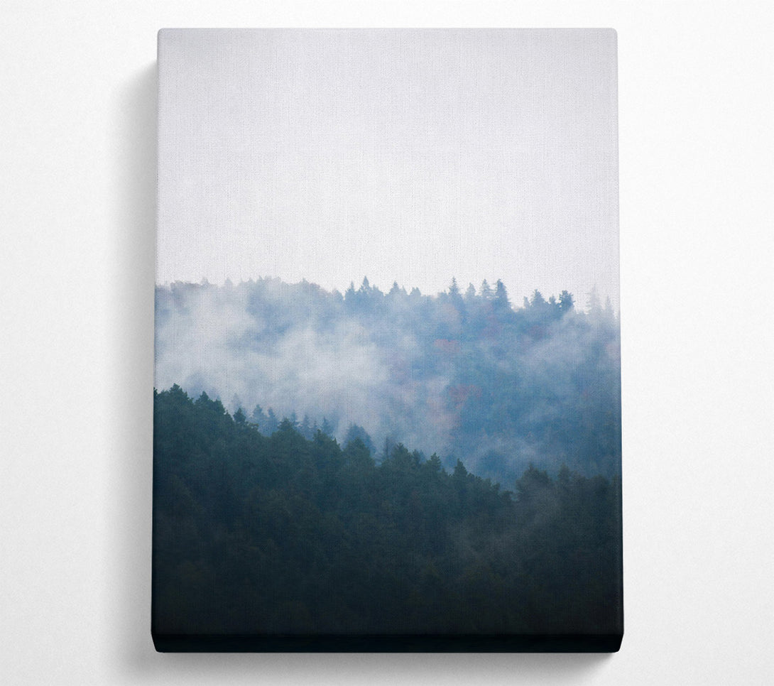  A Canvas Print of Blue Foggy Peaks Canvas Print