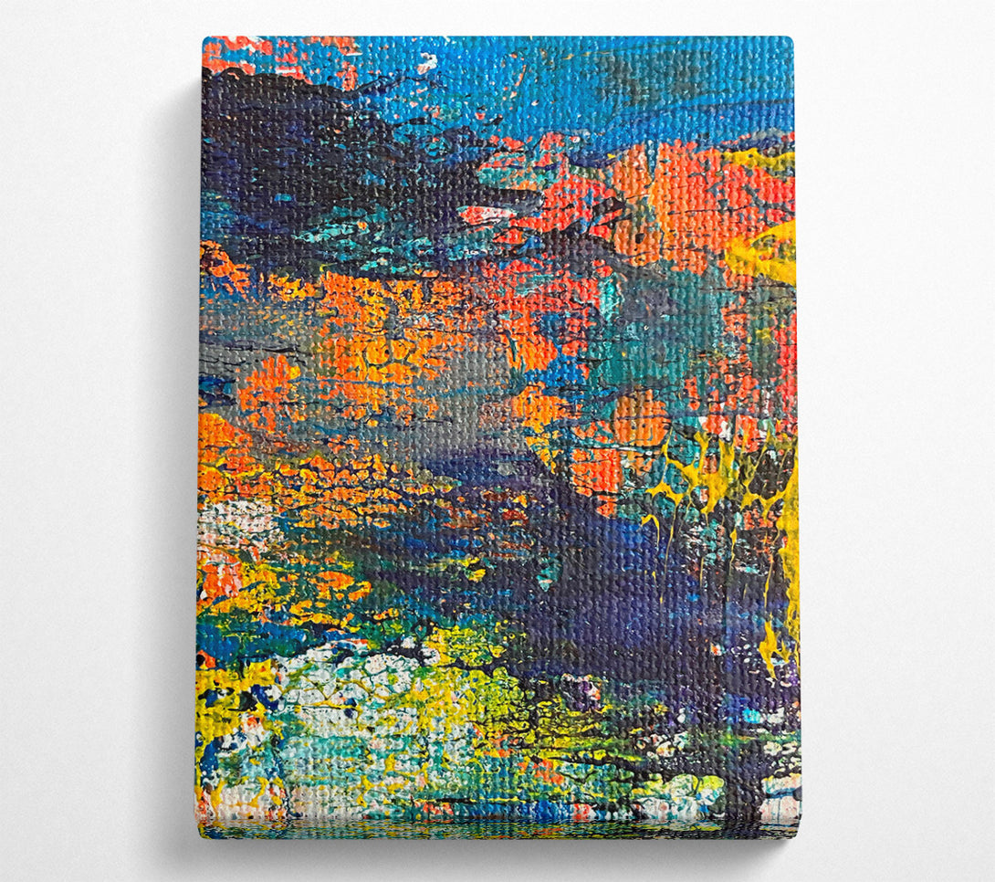 A Canvas Print of Blue And Orange Abstract Canvas Wall Art